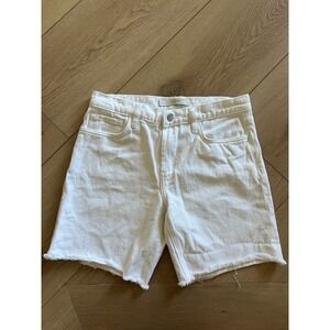 JOES JEANS‎ The 7 Lara Bermuda Short White Denim Cutoff Raw Hem W26